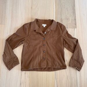Christopher & Banks Light Brown Jacket With Buttons Size Large